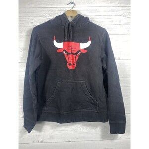 Chicago Bulls NBA Fanatics Black Classic Hoodie Hooded Sweatshirt Men Size Small
